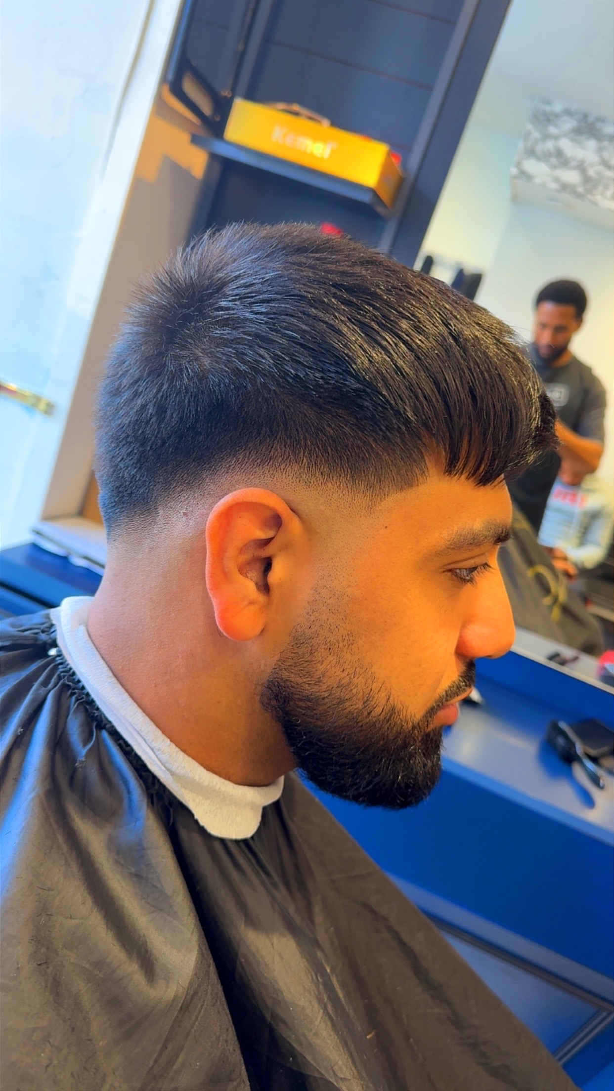 Clean tapered back and neckline